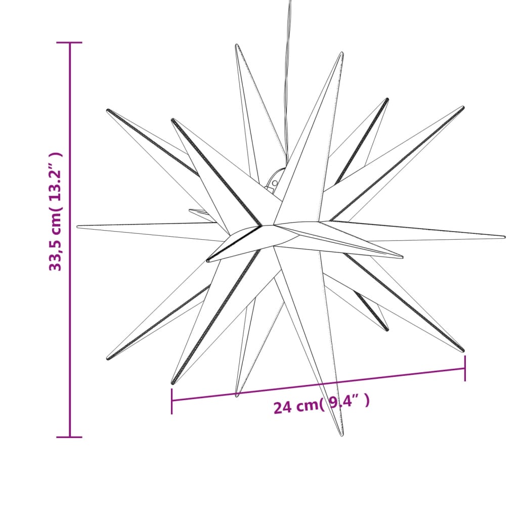 LED Christmas stars 3 pieces. Foldable white