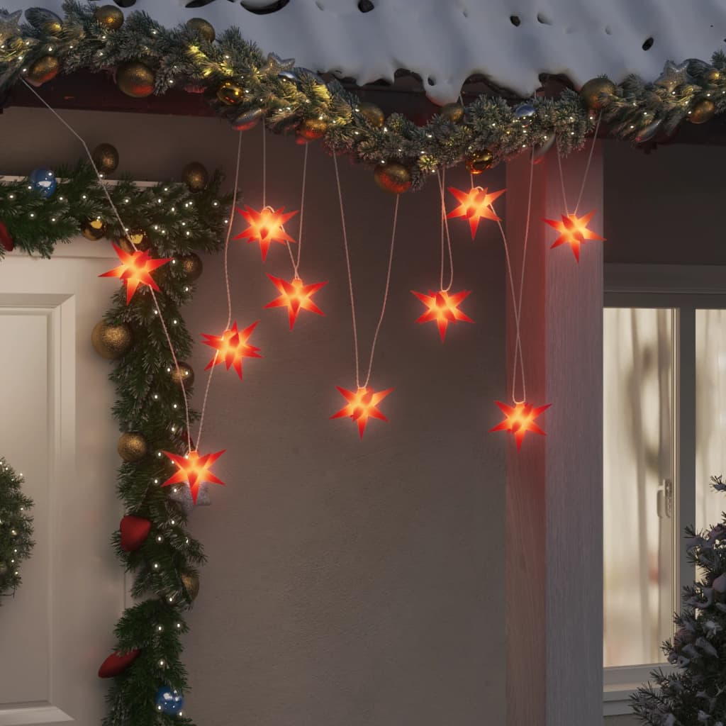LED Christmas stars 10 pcs. Red 10 cm
