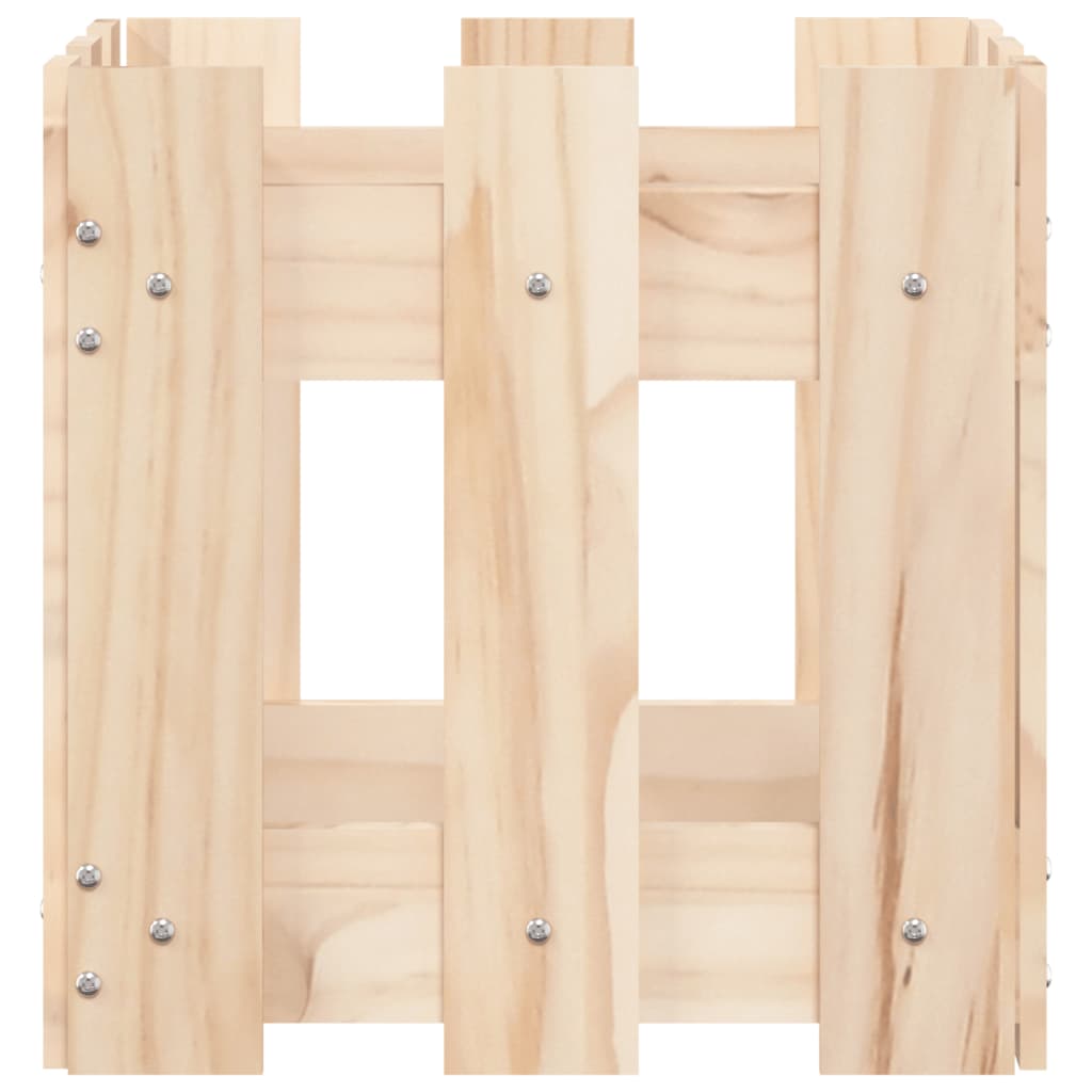 Plant pot picket fence design 30x30x30 cm solid pine wood