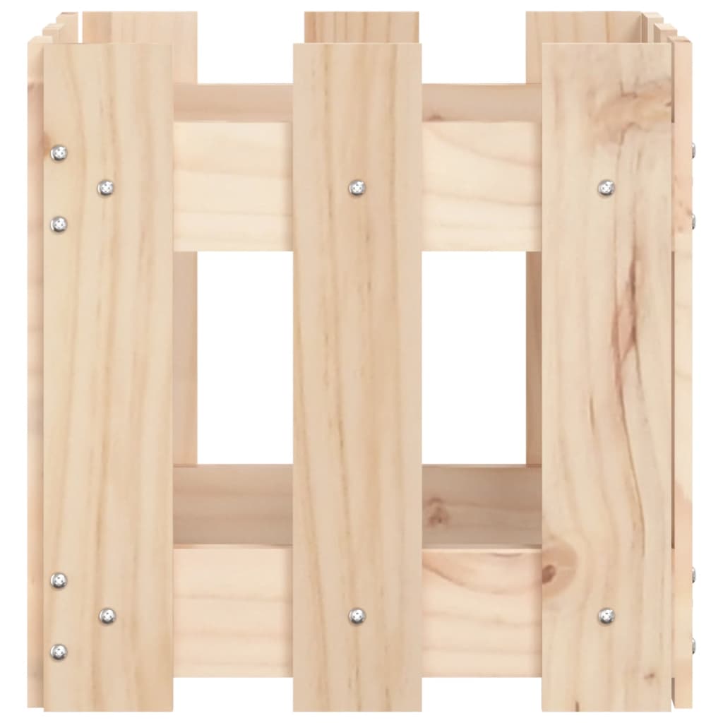 Plant pot picket fence design 30x30x30 cm solid pine wood