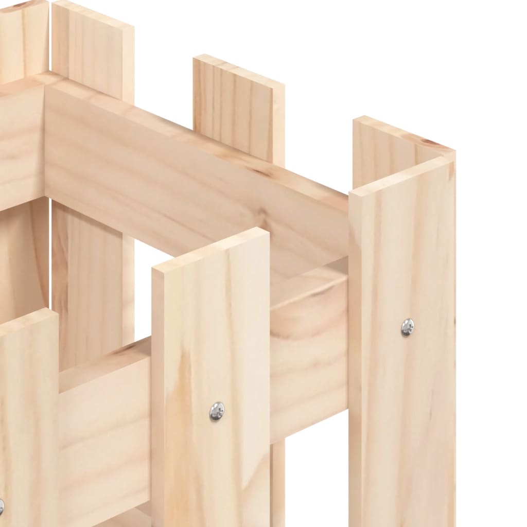 Plant pot picket fence design 30x30x30 cm solid pine wood