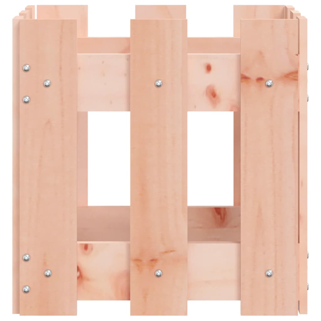 Plant pot picket fence design 30x30x30 cm solid Douglas fir wood