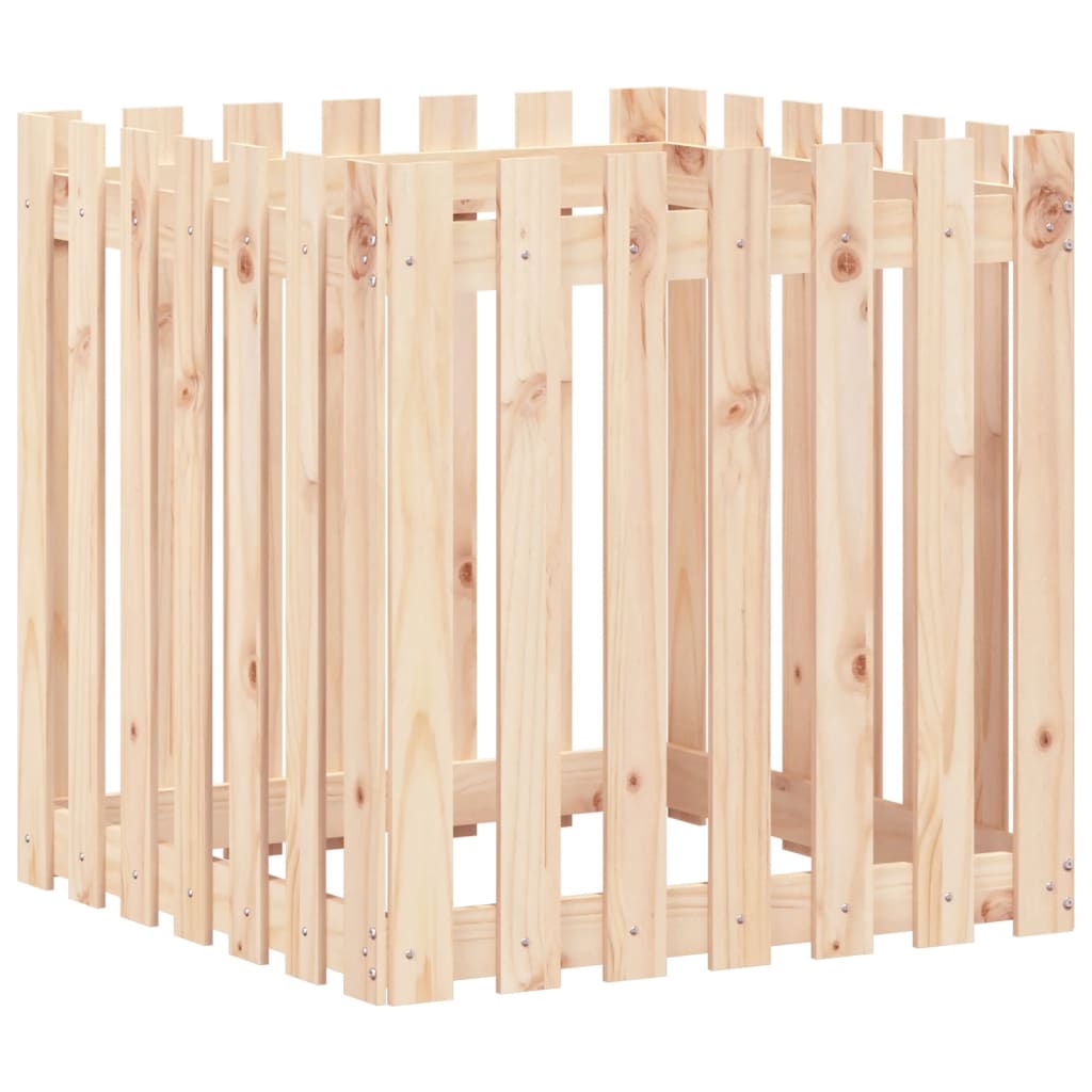 Cache-pot design palissade 70x70x70 cm bois de pin massif