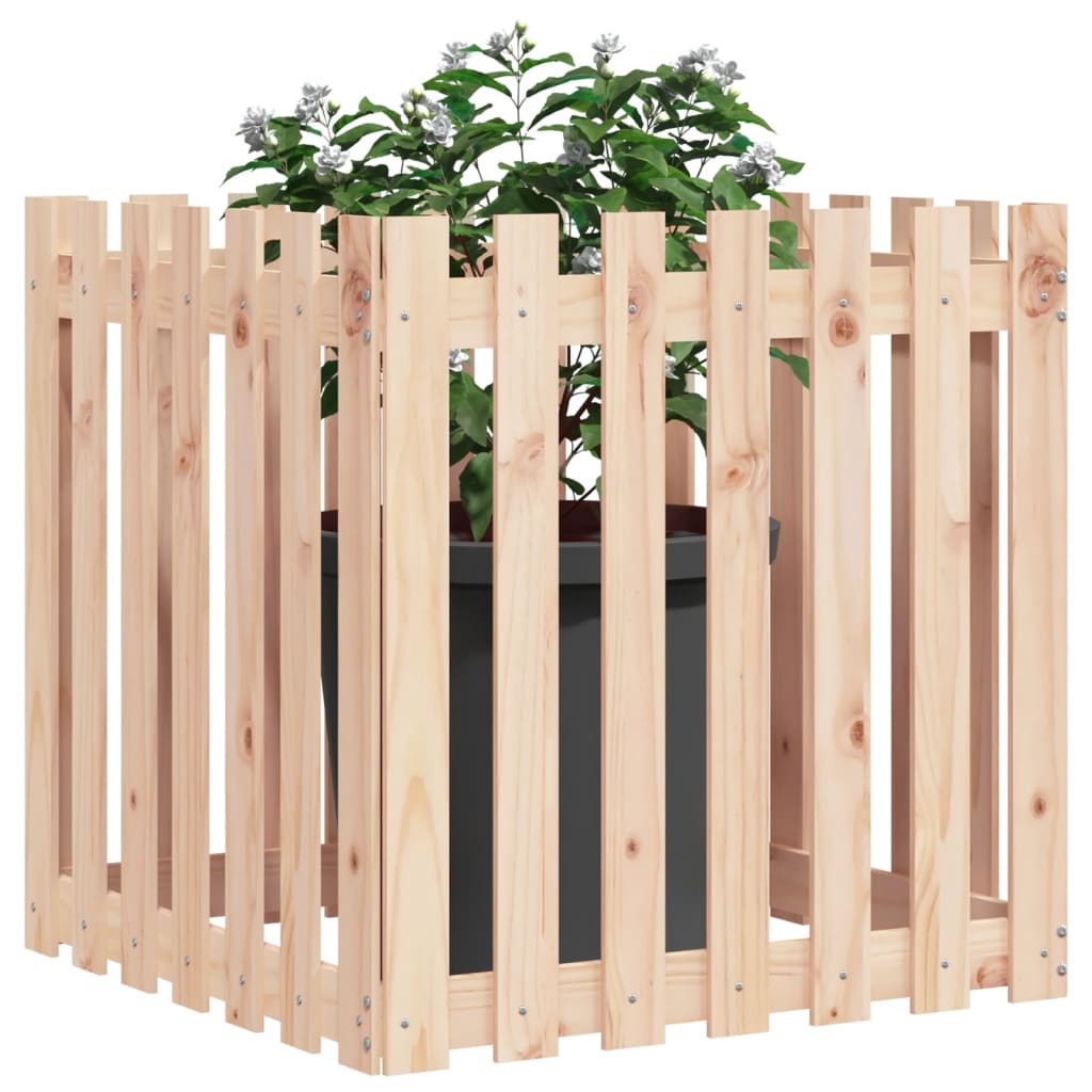 Cache-pot design palissade 70x70x70 cm bois de pin massif
