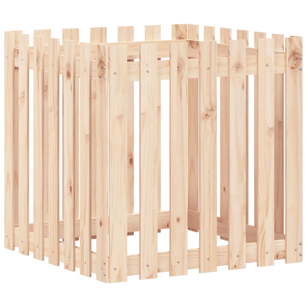 Cache-pot design palissade 70x70x70 cm bois de pin massif
