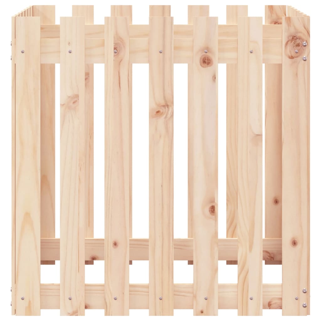Cache-pot design palissade 70x70x70 cm bois de pin massif