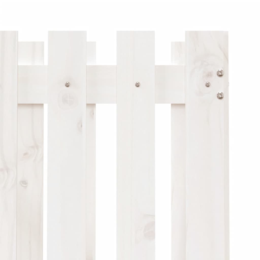 Plant pot picket fence design white 70x70x70cm solid pine wood