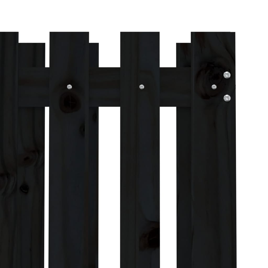 Cache-pot design palissade noir 70x70x70 cm bois de pin
