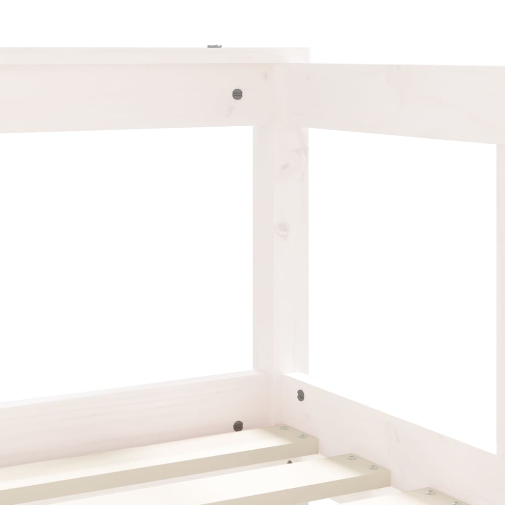 Children's bed white 70x140 cm solid pine wood