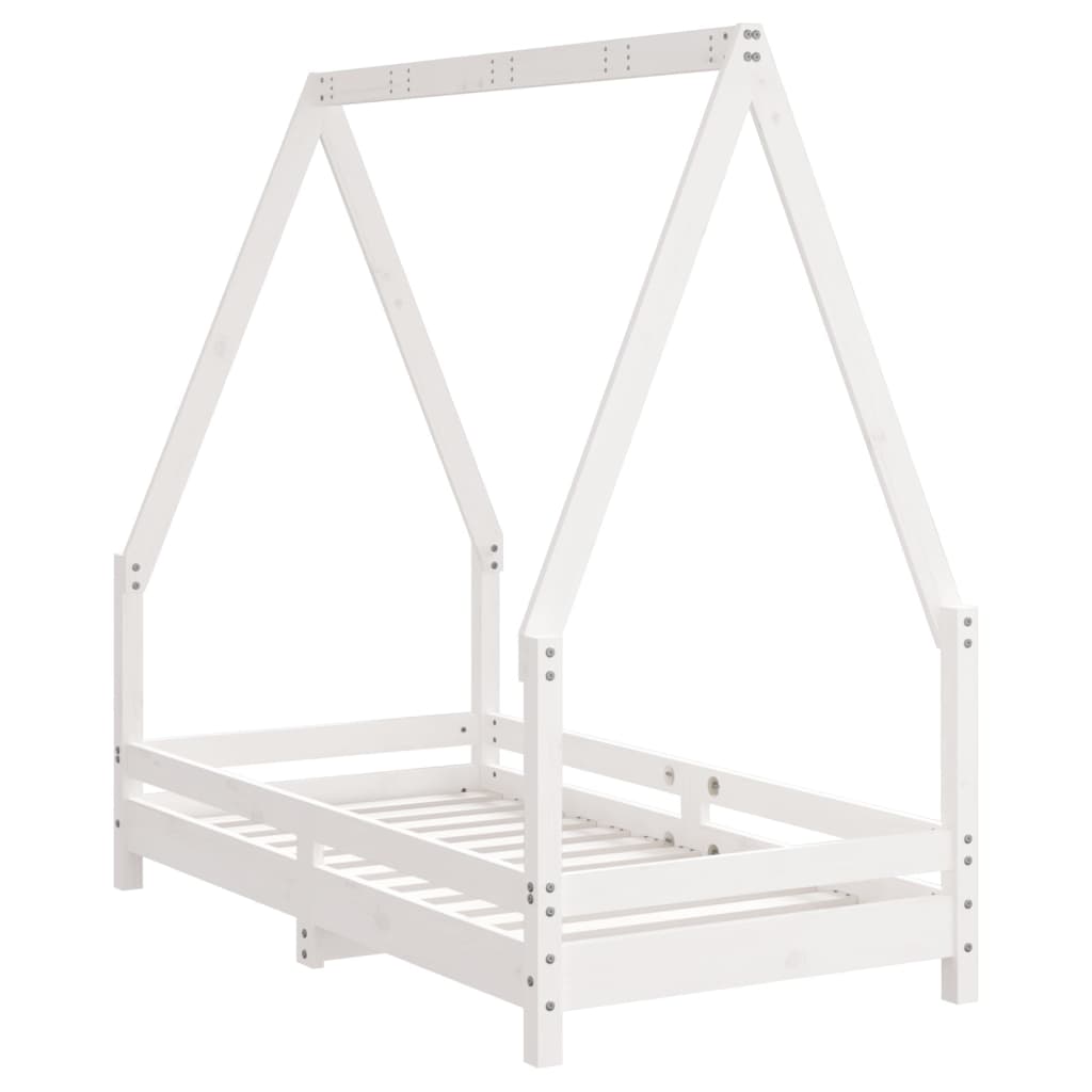 Children's bed white 70x140 cm solid pine wood
