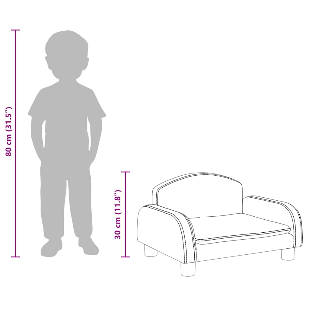 Kindersofa Dunkelgrau 50x40x30 cm Stoff