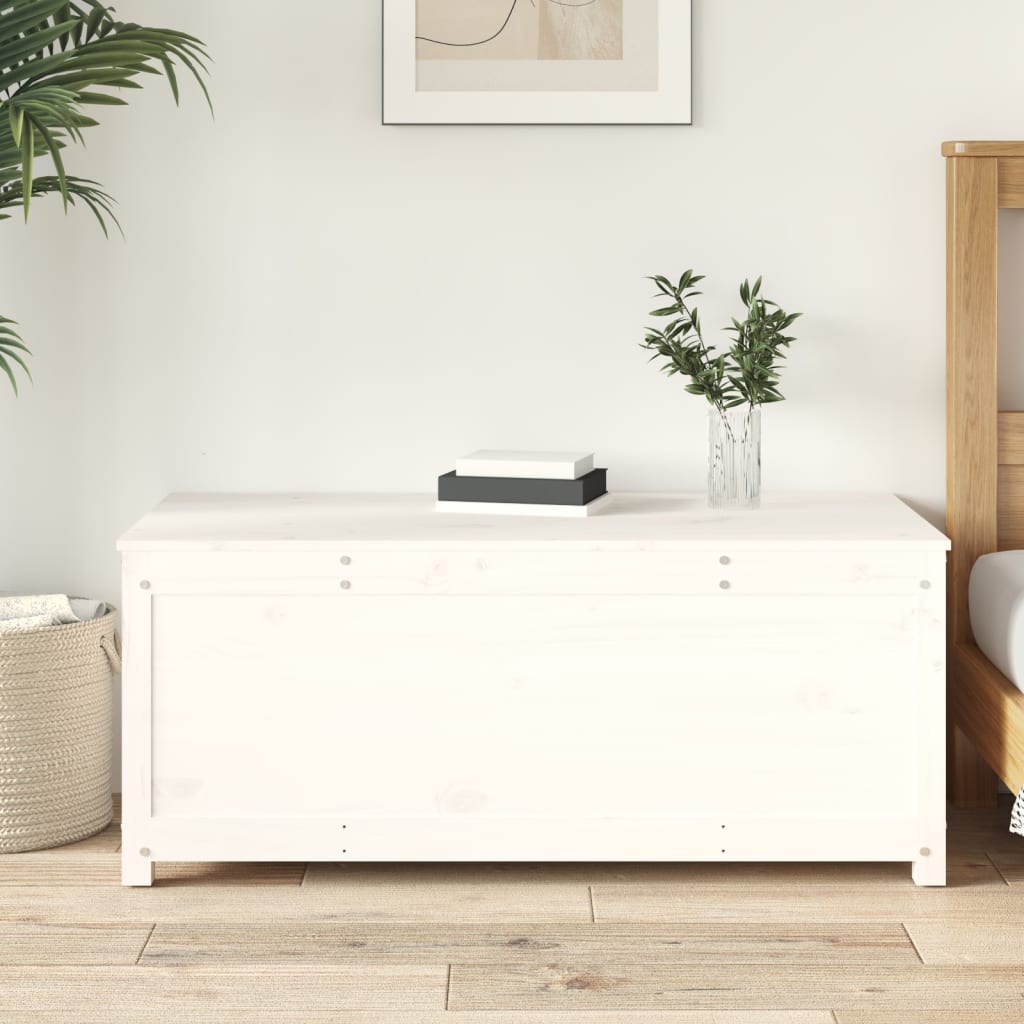 Chest white 110x50x45.5 cm solid pine wood