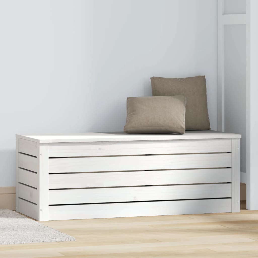 Chest white 89x36.5x33 cm solid pine wood