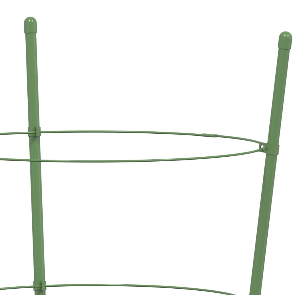 Plant supports with 3 rings 5 pcs. Green 60 cm steel