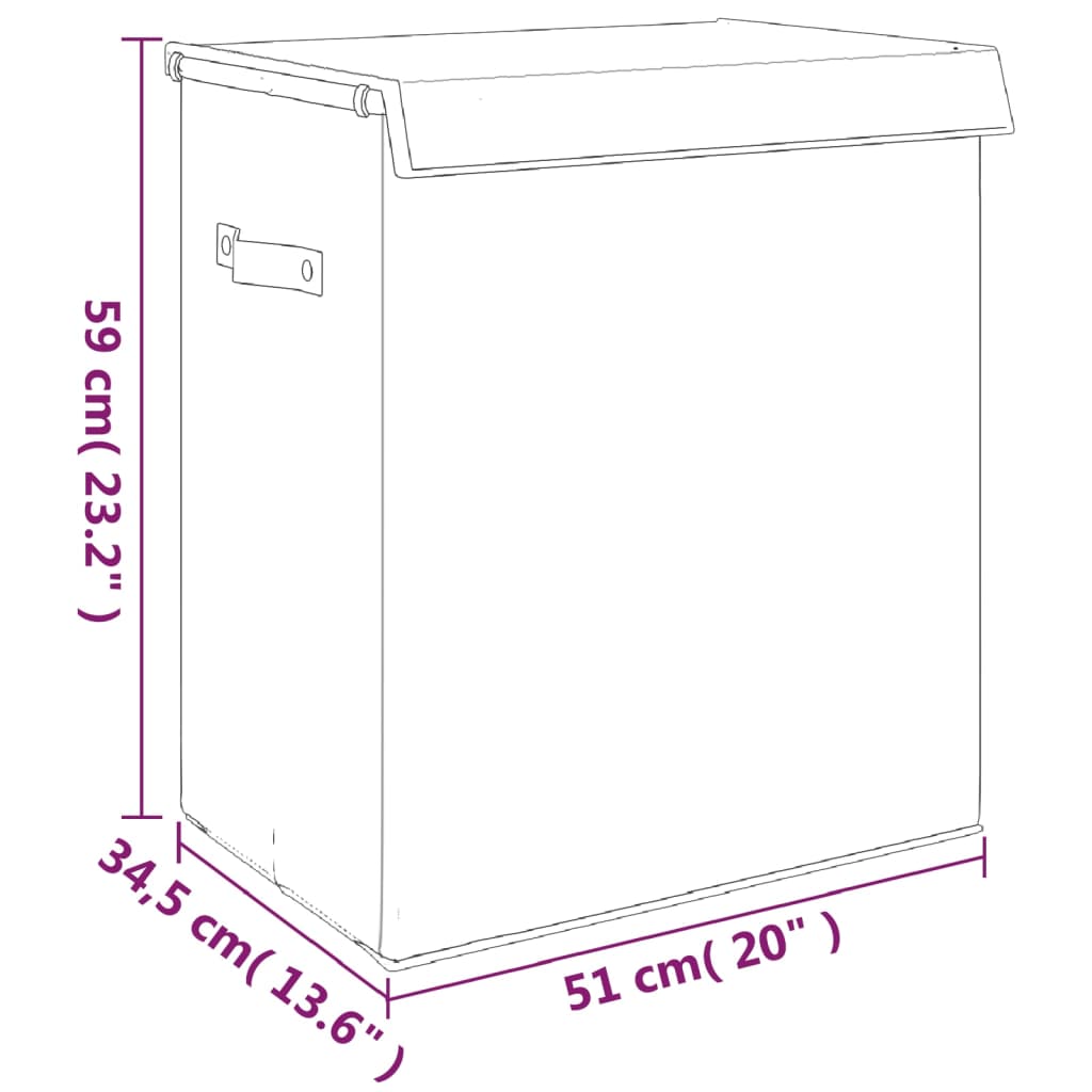 Foldable laundry basket gray 51x34.5x59 cm imitation linen fabric