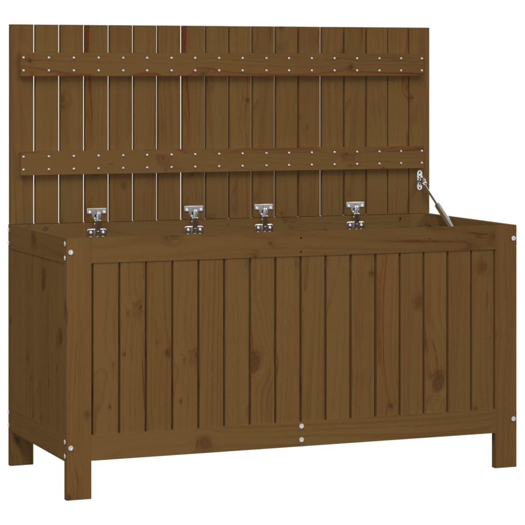Garden chest honey brown 115x49x60 cm solid pine wood