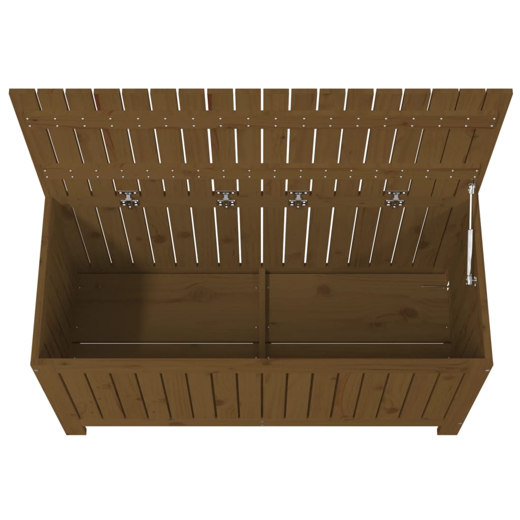 Garden chest honey brown 115x49x60 cm solid pine wood