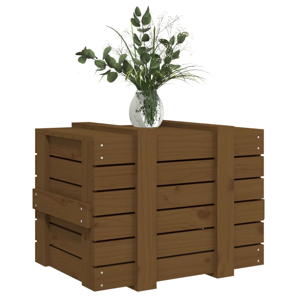 Chest honey brown 58x40.5x42 cm solid pine wood