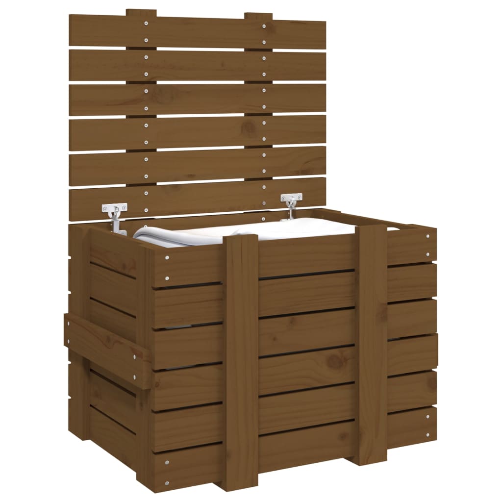 Chest honey brown 58x40.5x42 cm solid pine wood