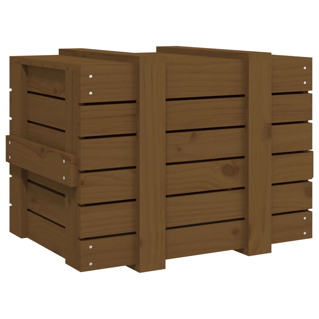 Chest honey brown 58x40.5x42 cm solid pine wood