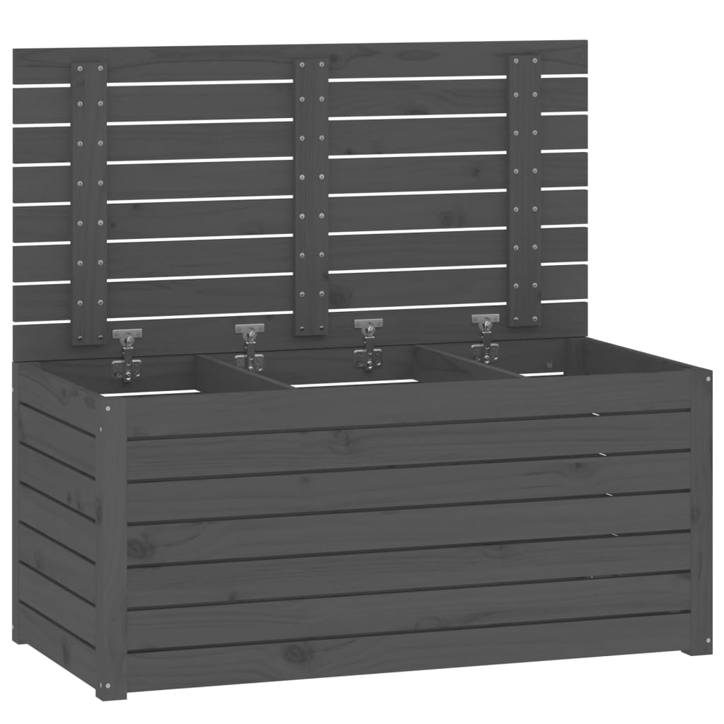 Garden box gray 101x50.5x46.5 cm solid pine wood