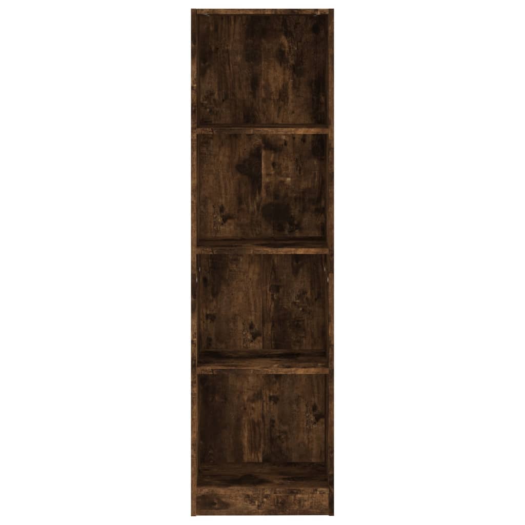 Bookcase 4 compartments smoked oak 40x24x143 cm wood material