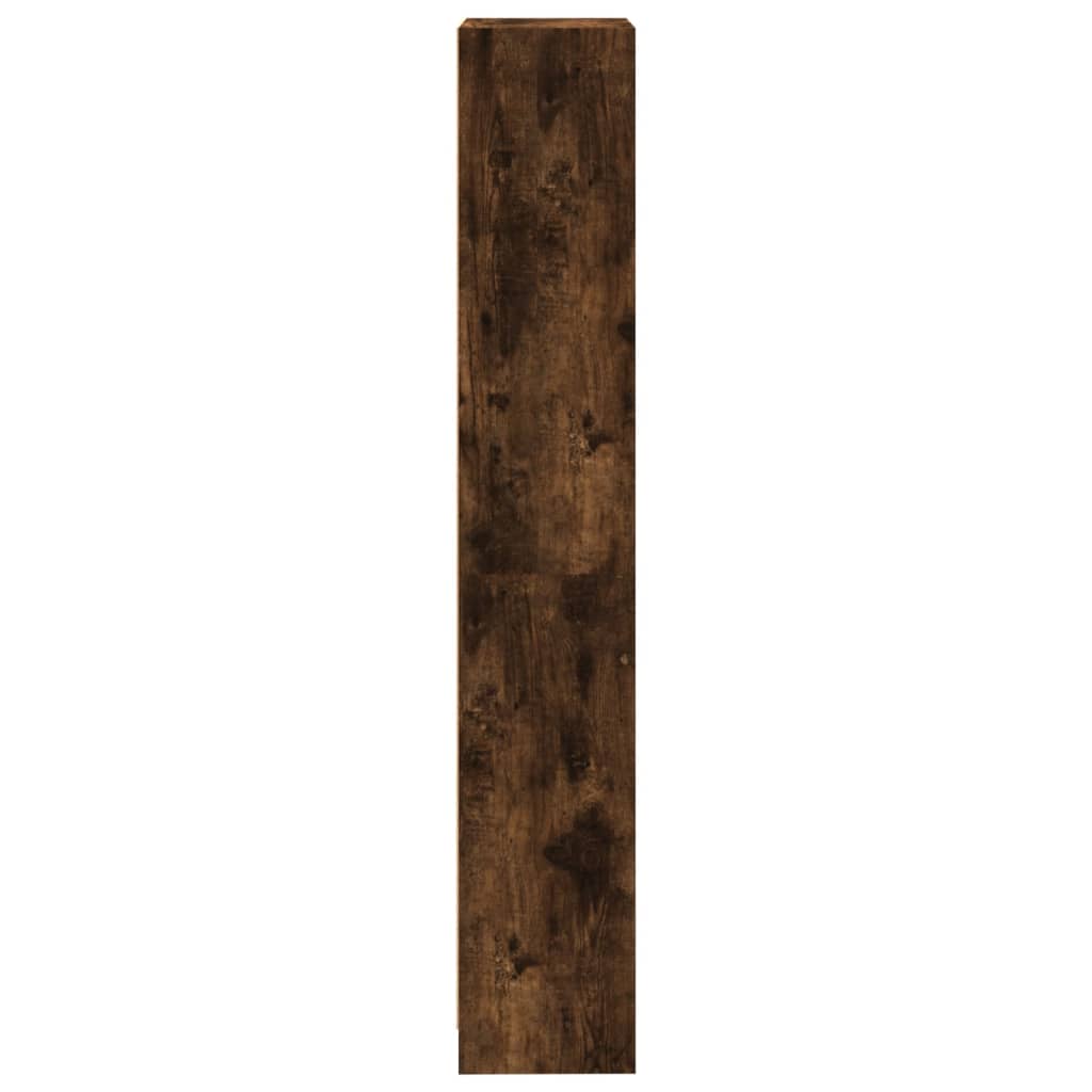 Bookcase 4 compartments smoked oak 40x24x143 cm wood material