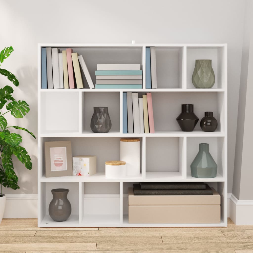 Bibliothèque/séparateur de pièce blanc 105x24x102 cm