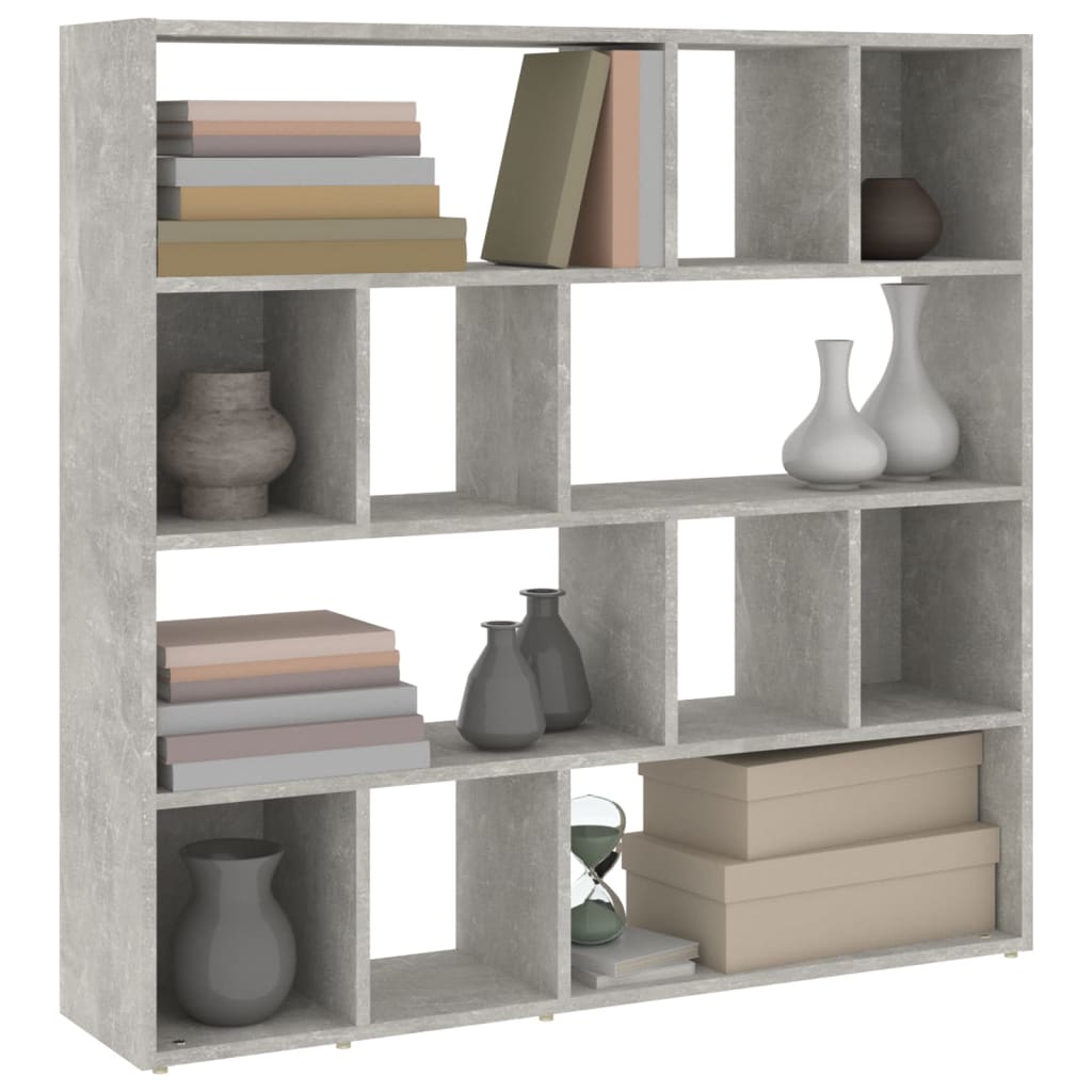 Bibliothèque/séparateur de pièce gris béton 105x24x102 cm