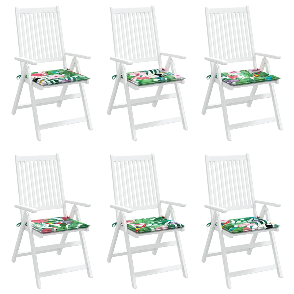 Gartenstuhl-Kissen 6 Stk. Mehrfarbig 40x40x4 cm Stoff