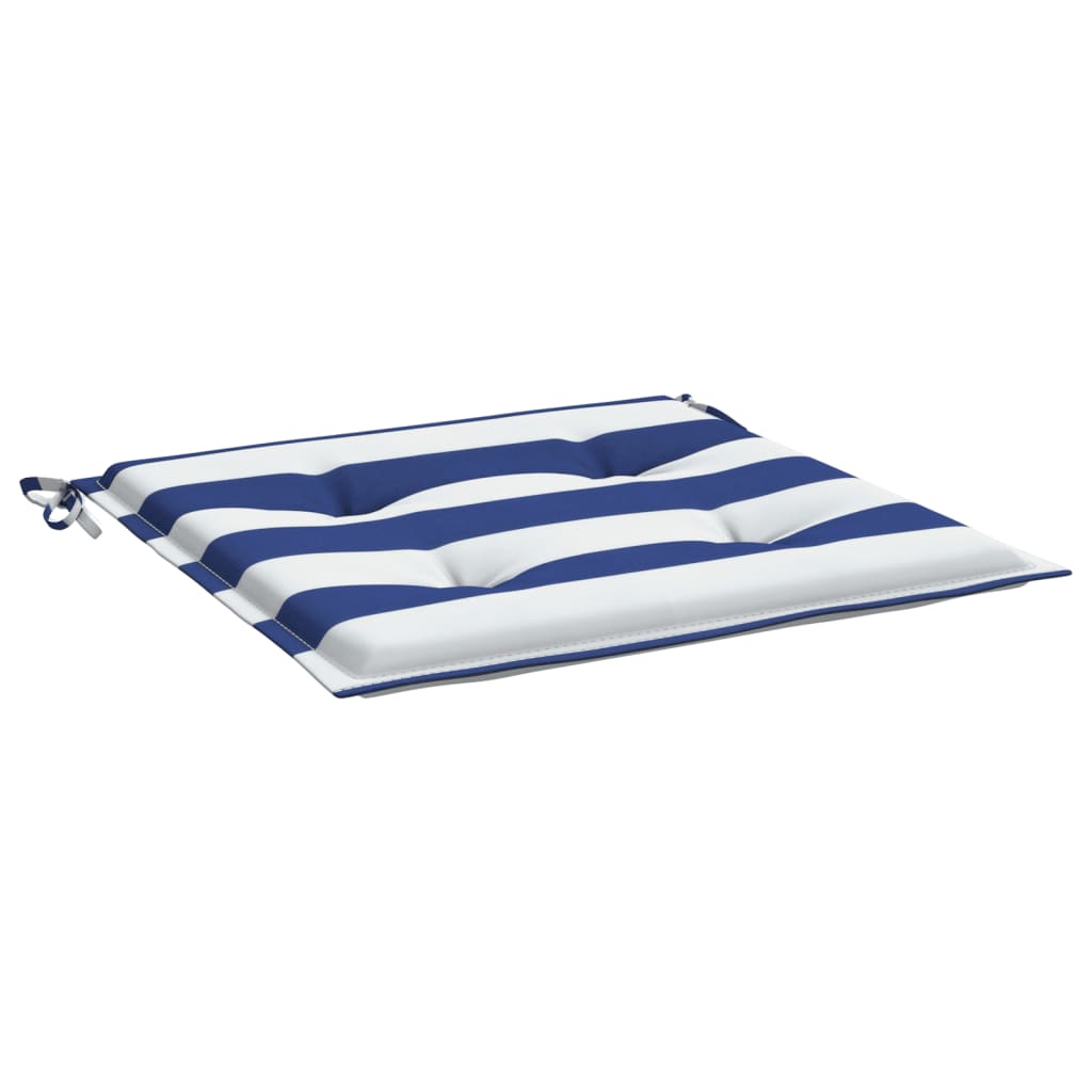 Garden Chair Cushions 6 pcs Blue & White Stripes 50x50x3cm Fabric