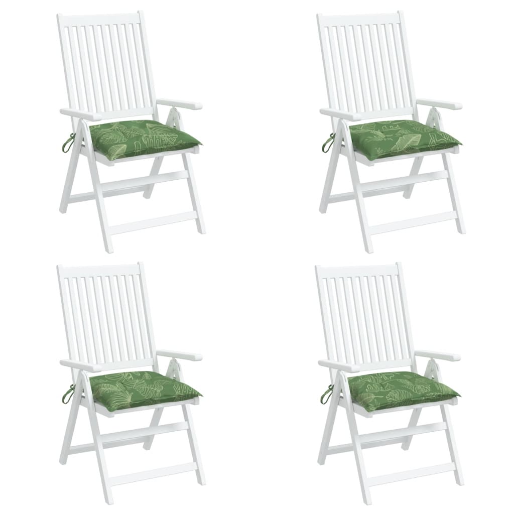 Coussins de chaise 4 pièces Motif feuilles 50x50x7 cm tissu