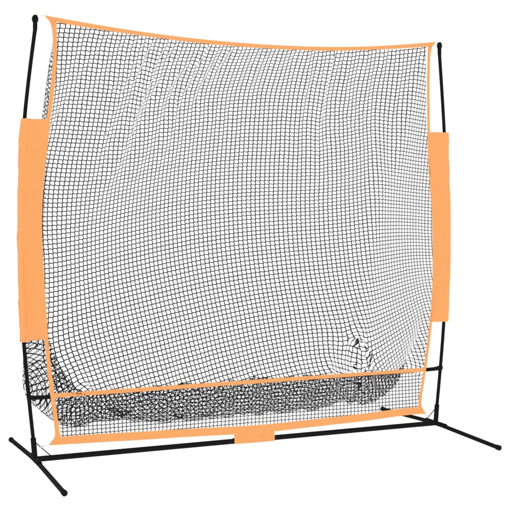 Filet de pratique de golf noir et orange 215x107x216 cm polyester