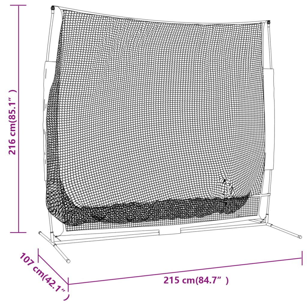 Filet de pratique de golf noir et orange 215x107x216 cm polyester