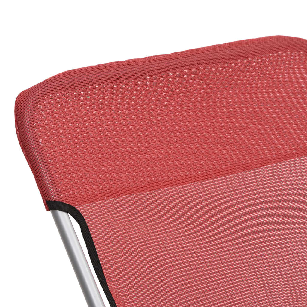 Beach Chairs 2 pcs. Red Textilene & Powder Coated Steel