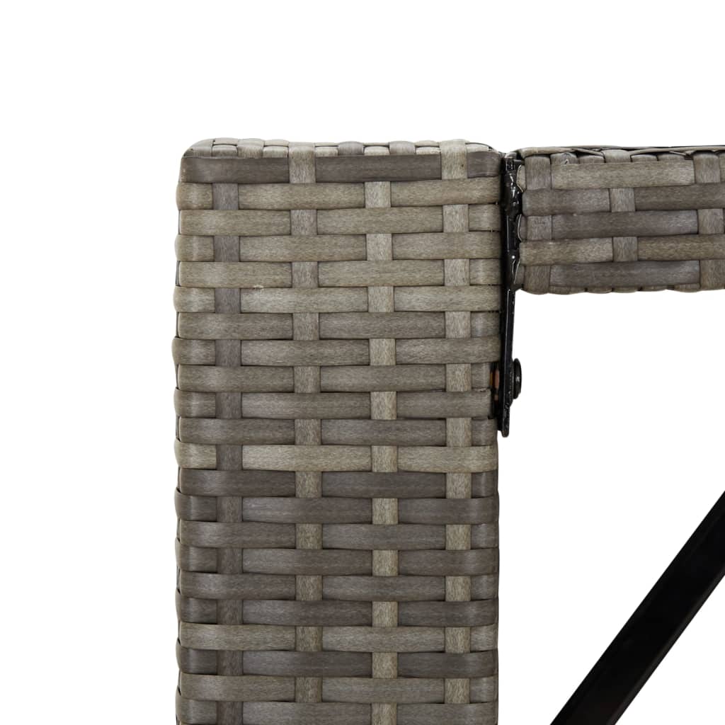 Bar table with glass top gray 145x80x110 cm poly rattan