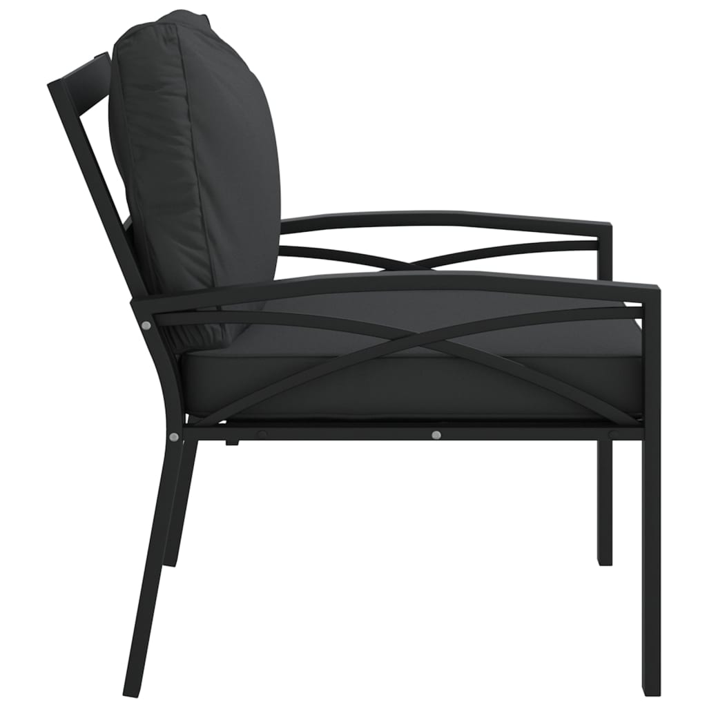 Garden chair with gray cushions 68x76x79 cm steel