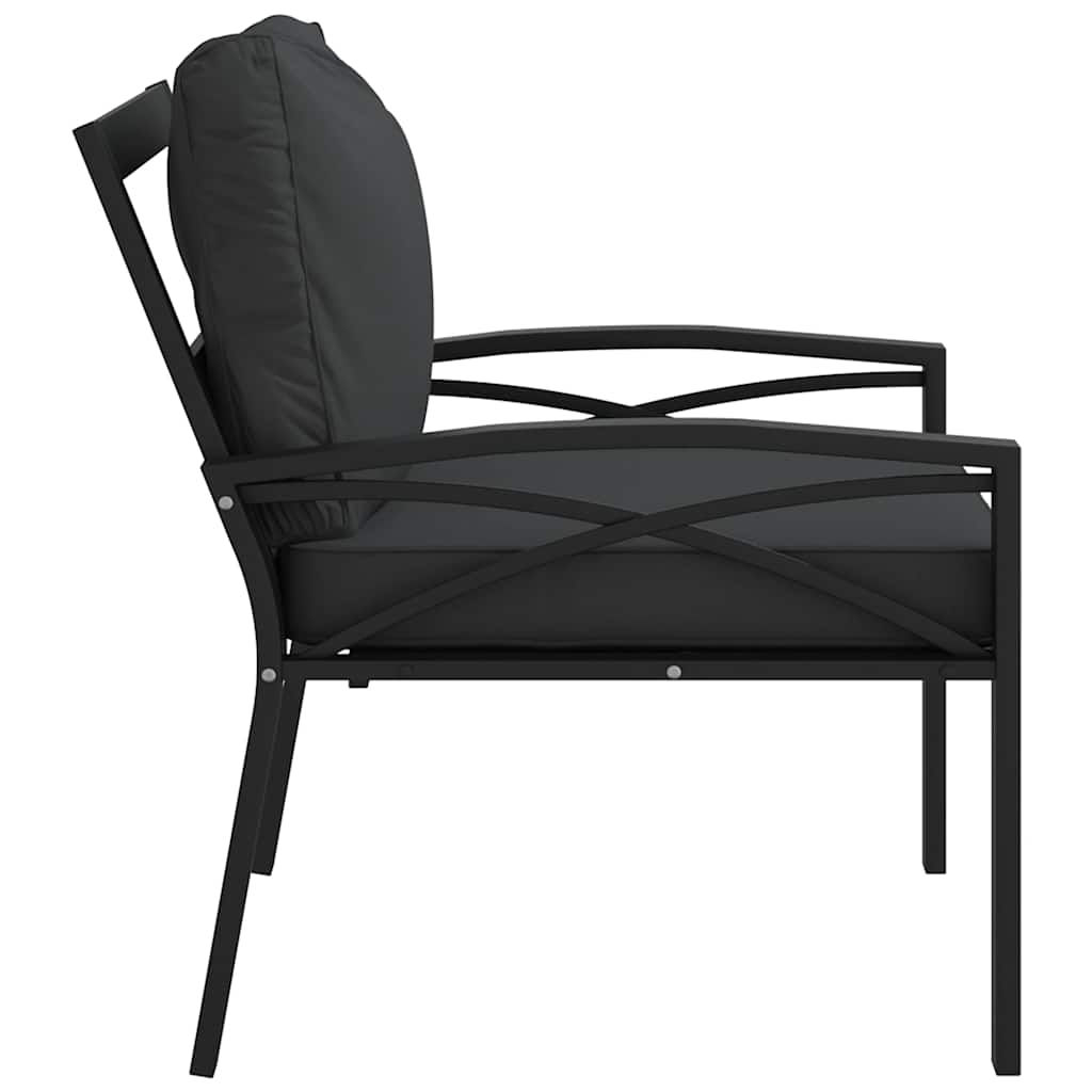 Garden chair with gray cushions 68x76x79 cm steel