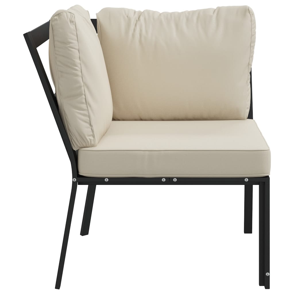 Garden chair with sand-colored cushions 76x76x79 cm steel