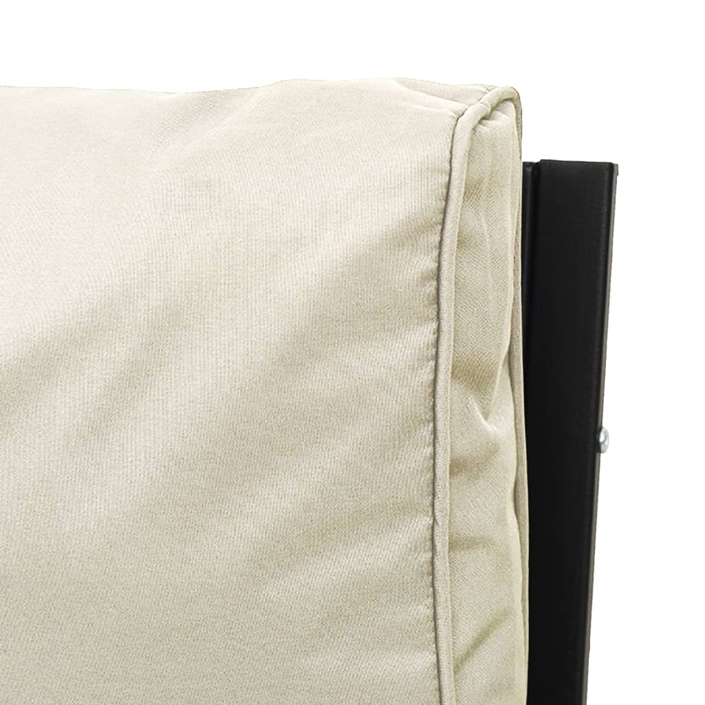 Garden chair with sand-colored cushions 76x76x79 cm steel
