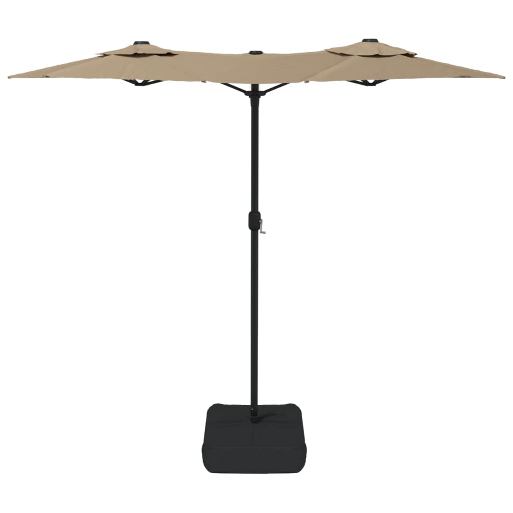 Doppel-Sonnenschirm Taupe 316x145 cm