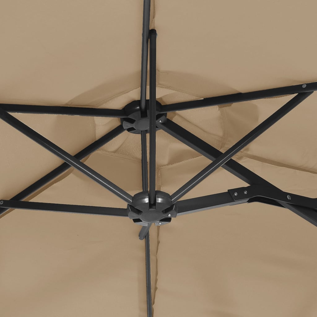 Doppel-Sonnenschirm Taupe 316x145 cm