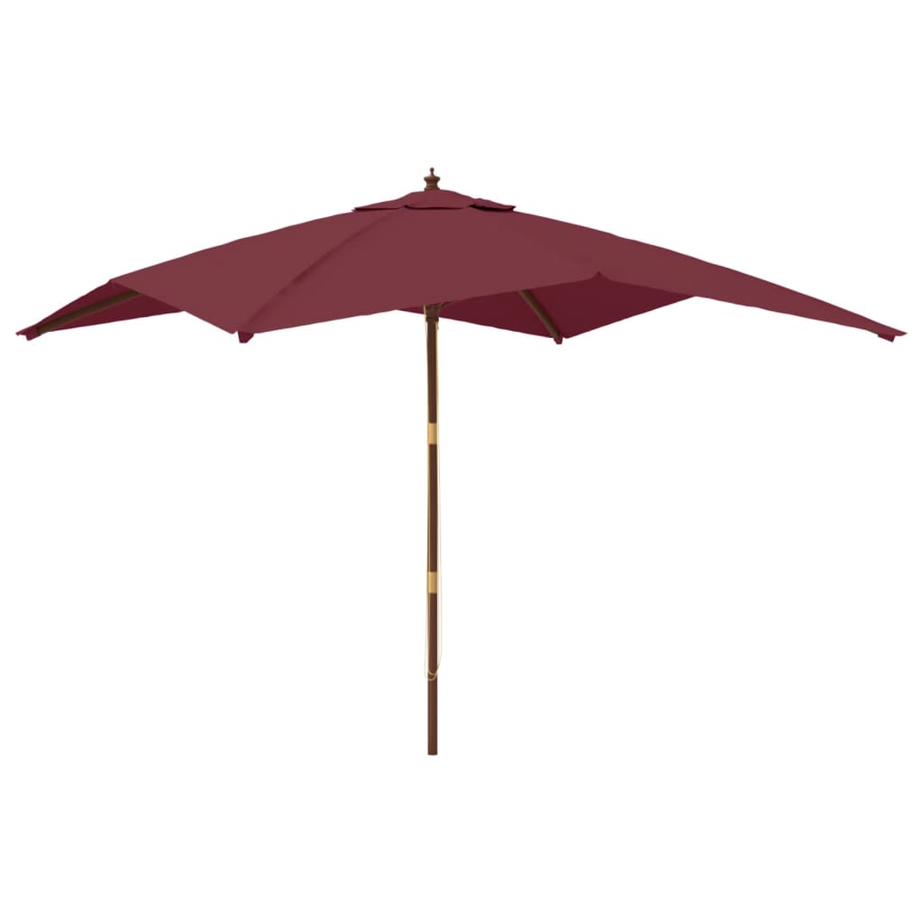 Parasol with wooden pole Bordeaux red 300x300x273 cm