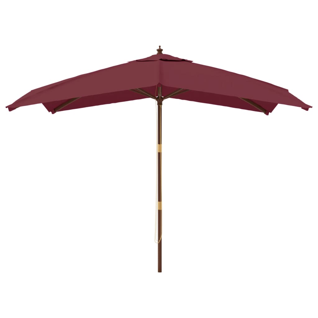 Parasol with wooden pole Bordeaux red 300x300x273 cm