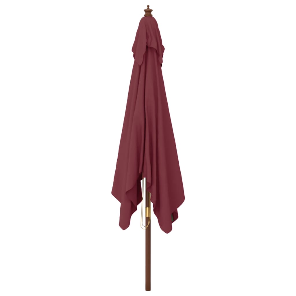 Parasol with wooden pole Bordeaux red 300x300x273 cm
