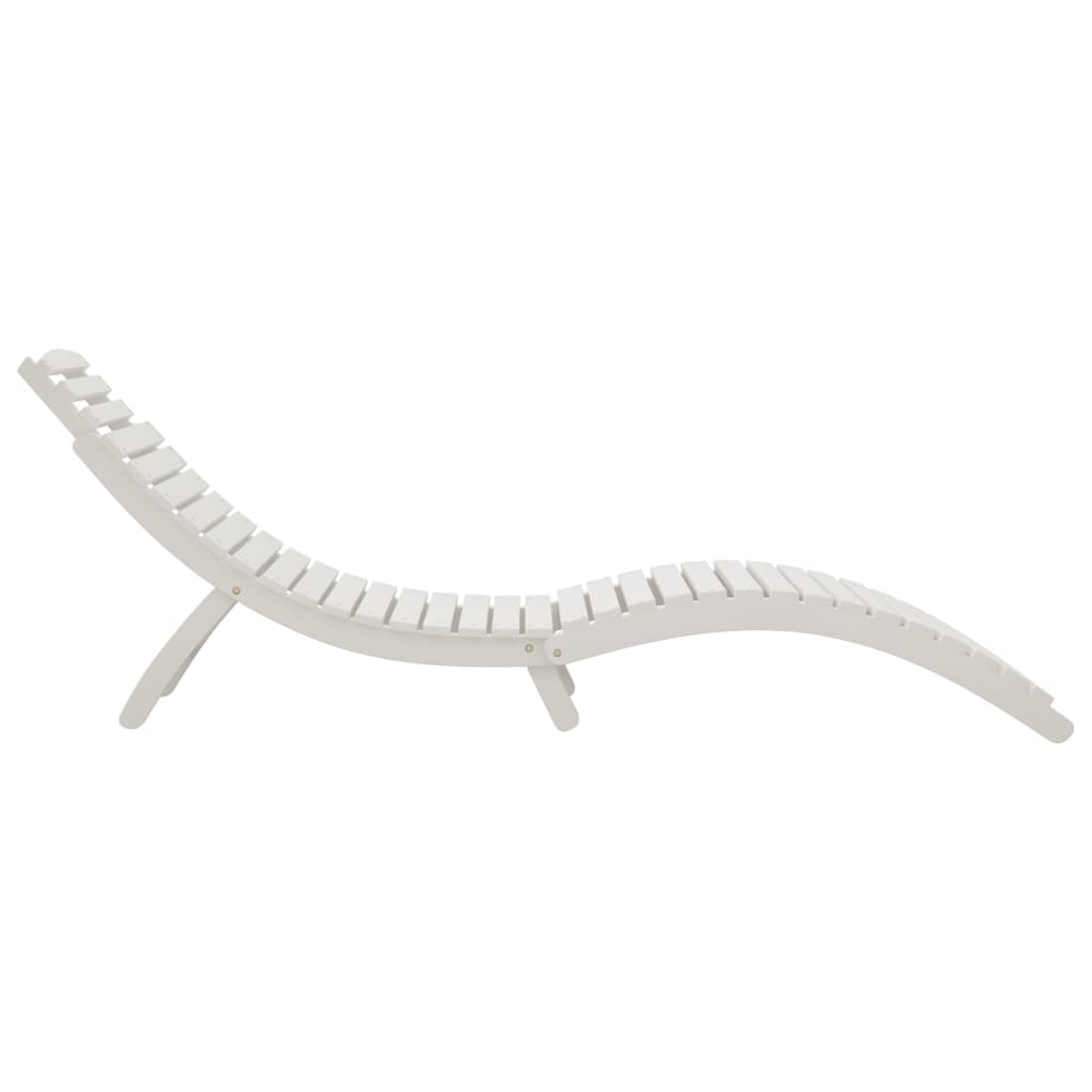 Sun lounger white 184x55x64 cm solid acacia wood