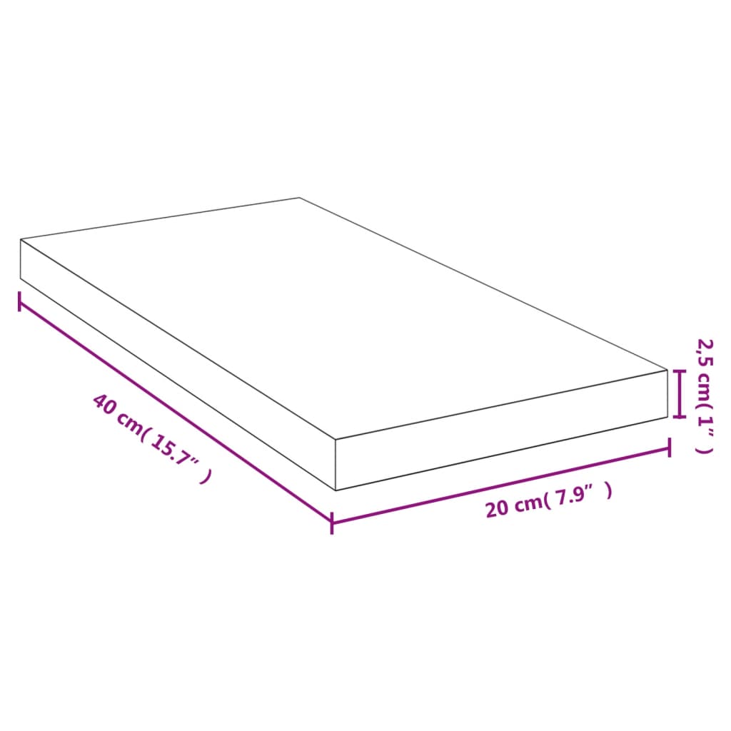 Wall shelf 40x20x2.5 cm bamboo