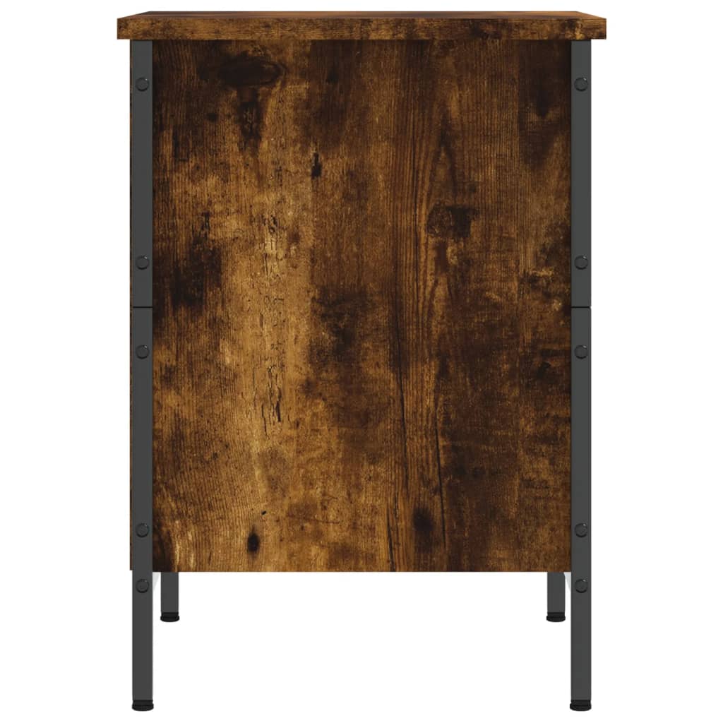 Étagère à chaussures chêne fumé 38x35x50 cm en bois