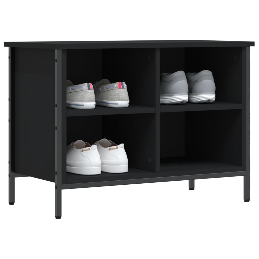 Étagère à chaussures noir 69x35x50 cm en bois