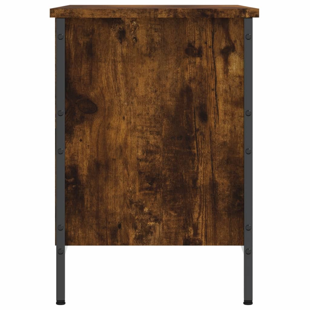 Étagère à chaussures chêne fumé 69x35x50 cm en bois